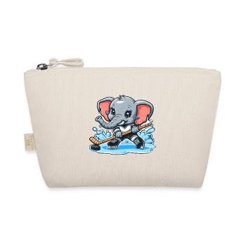 Elefant als Eishockeyspieler - Organic Pouch - nature - Front