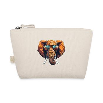Cooler Elefant mit Sonnenbrille in Warmen - Bio-Täschchen - Natur - Vorne