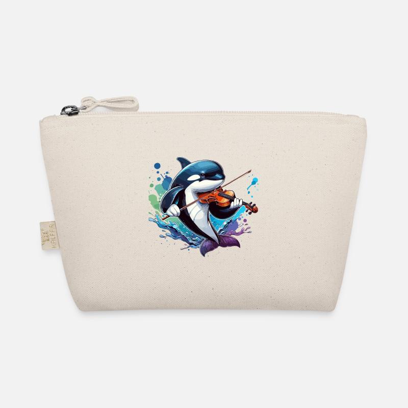 Orca playing violin Organic Pouch