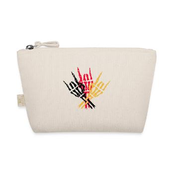Skeleton Hand Germany German Symbol Metal - Organic Pouch - nature - Front
