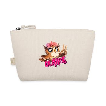 CLAIRE - Beau nom de fille avec hibou mignon - Trousse biologique - nature - Devant