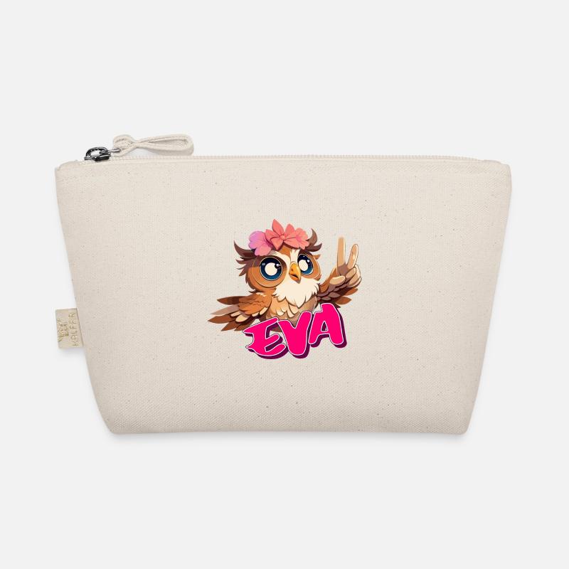 EVA - Schöner Mädchen Name mit süßer EULE Bio-Täschchen