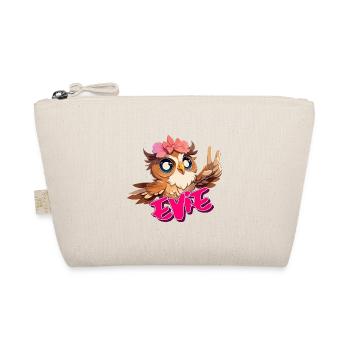 EVIE - Beau nom de fille avec hibou mignon - Trousse biologique - nature - Devant