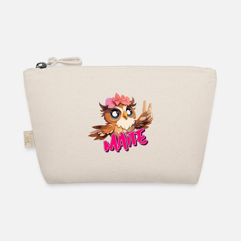 MAITE - Schöner Mädchen Name mit süßer EULE Bio-Täschchen