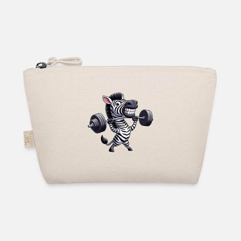 Zebra Hantel Fitness Gewichtheben - Bio-Täschchen - Natur