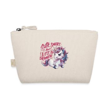 Funny Cute Smart Dramatic Unicorn Einhorn - Bio-Täschchen - Natur - Vorne