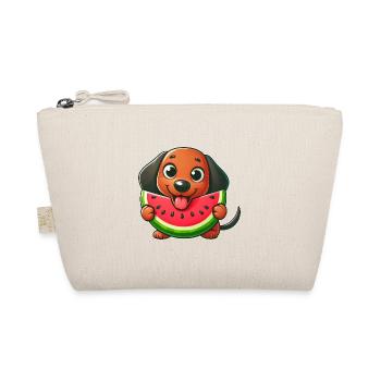 Cooler Dackel Wassermelone Cartoon Sommer Comic - Bio-Täschchen - Natur - Vorne