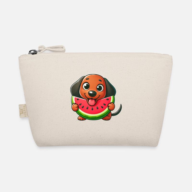 Cool teckel pastèque dessin animé bande dessinée d’été Trousse biologique