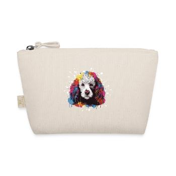 Pudel Hund Kopf Porträt Pop Art - Bio-Täschchen - Natur - Vorne