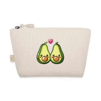 Avocado Couple Love Heart Comic - Organic Pouch - nature - Front