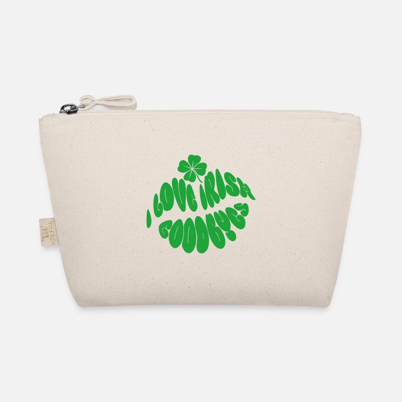 I Love Irish Goodbyes Green Lips Typografie Design Bio-Täschchen