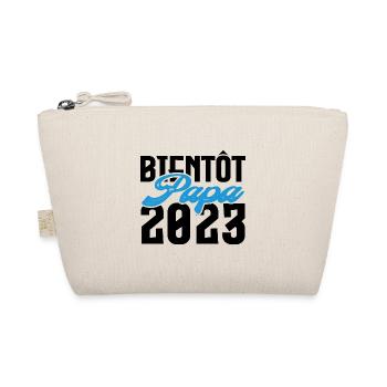 Cadeau Annonce grossesse bientôt Papa 2023. - Trousse biologique - nature - Devant
