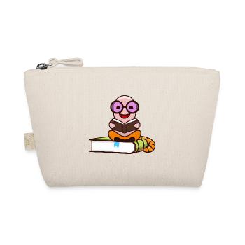 Nerd bookworm reads books - Organic Pouch - nature - Front
