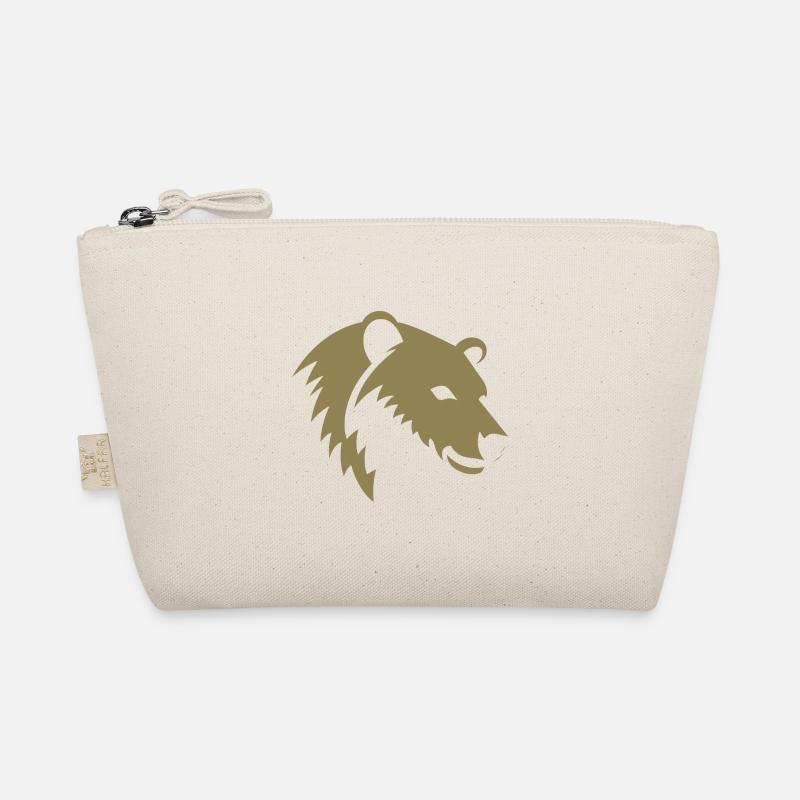 Bear silhouette of a polar bear head Organic Pouch