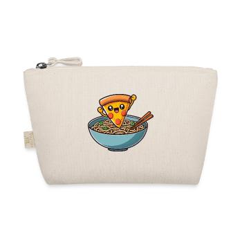 Kawaii Salami Pizza Dances in Ramen Noodle Soup Bowl - Organic Pouch - nature - Front
