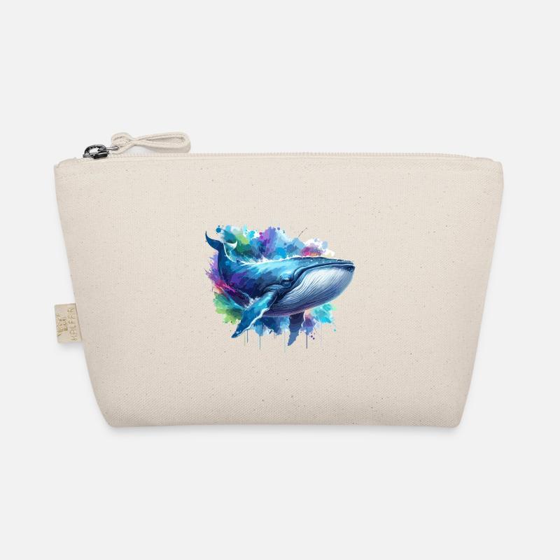 Blue Whale Colourful background Organic Pouch