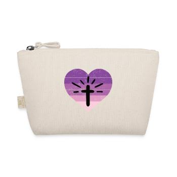 Kreuz Christlicher Glaube Gott Herz Christentum - Bio-Täschchen - Natur - Vorne