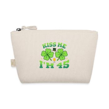 Küss mich Ich bin fünfundvierzig St. Patrick's Day 2026 Bday - Bio-Täschchen - Natur - Vorne