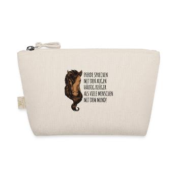 Lustiger Pferdebesitzer Spruch, reiten Geschenk - Bio-Täschchen - Natur - Vorne