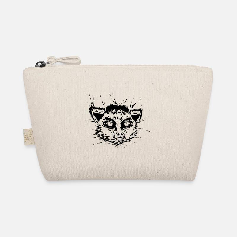 Lemur Kopf - Bio-Täschchen - Natur