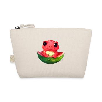 kawaii red alien axolotl with watermelon - Organic Pouch - nature - Front