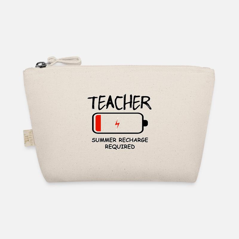 Teacher Battery Empty Summer Charging Organic Pouch