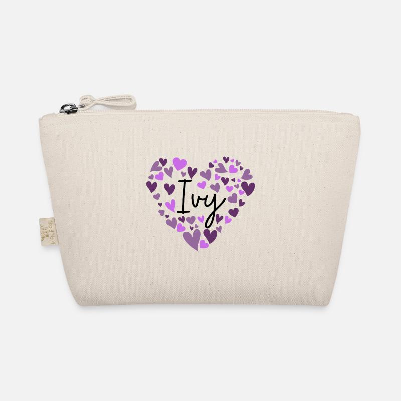 Conception de nom de lierre avec des cœurs violets en forme de cœur Trousse biologique
