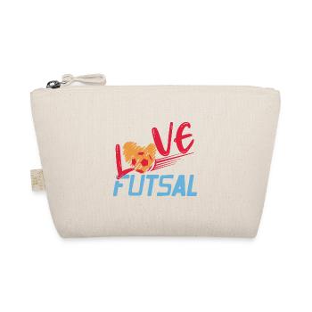 Love Futsal Heart Ball Indoor Soccer Passion - Organic Pouch - nature - Front