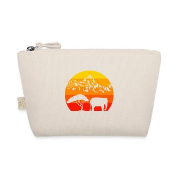 Afrikanische Berge Afrika Zoo Tier Retro Elefant - Bio-Täschchen - Natur - Vorne