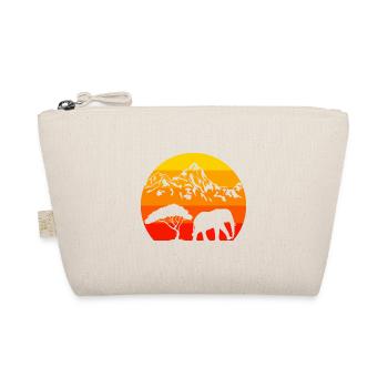 Sonnenuntergang Zoo Tierliebhaber Afrika Elefant - Bio-Täschchen - Natur - Vorne