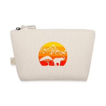 Afrika Tier Geschenk Retro Sonnenuntergang Elefant - Bio-Täschchen - Natur - Vorne