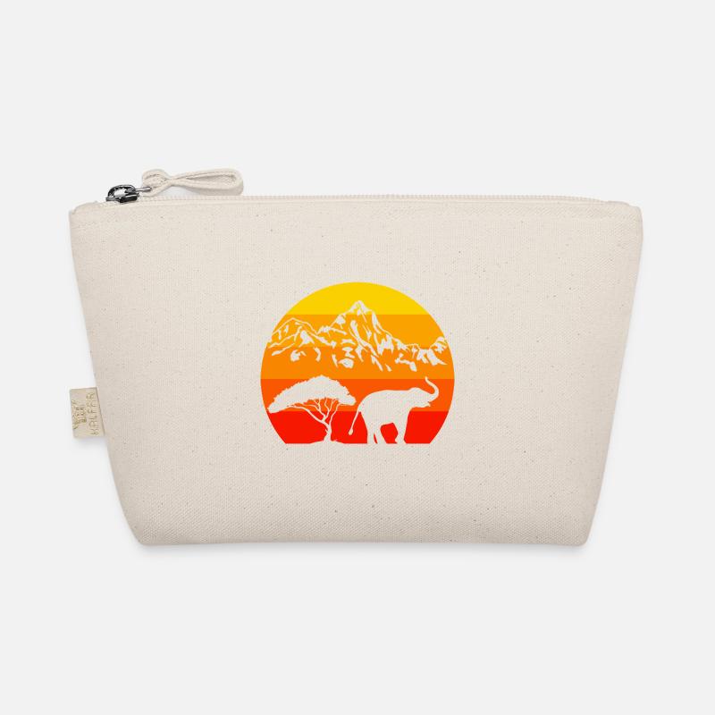 Africa Animal Gift Retro Sunset Elephant Organic Pouch