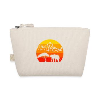 Afrika Safari Tier Geschenk Retro Elefant - Bio-Täschchen - Natur - Vorne