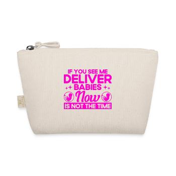 Midwife Obstetrician Doula Gift - Organic Pouch - nature - Front