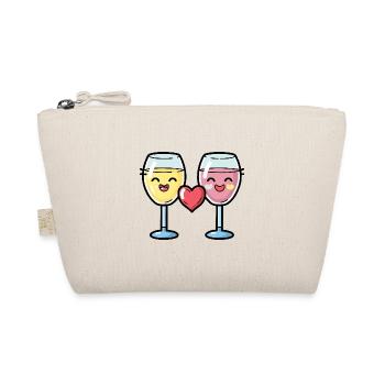 Vin Rouge Couple Vin Amour Coeur Bande Dessinée - Trousse biologique - nature - Devant