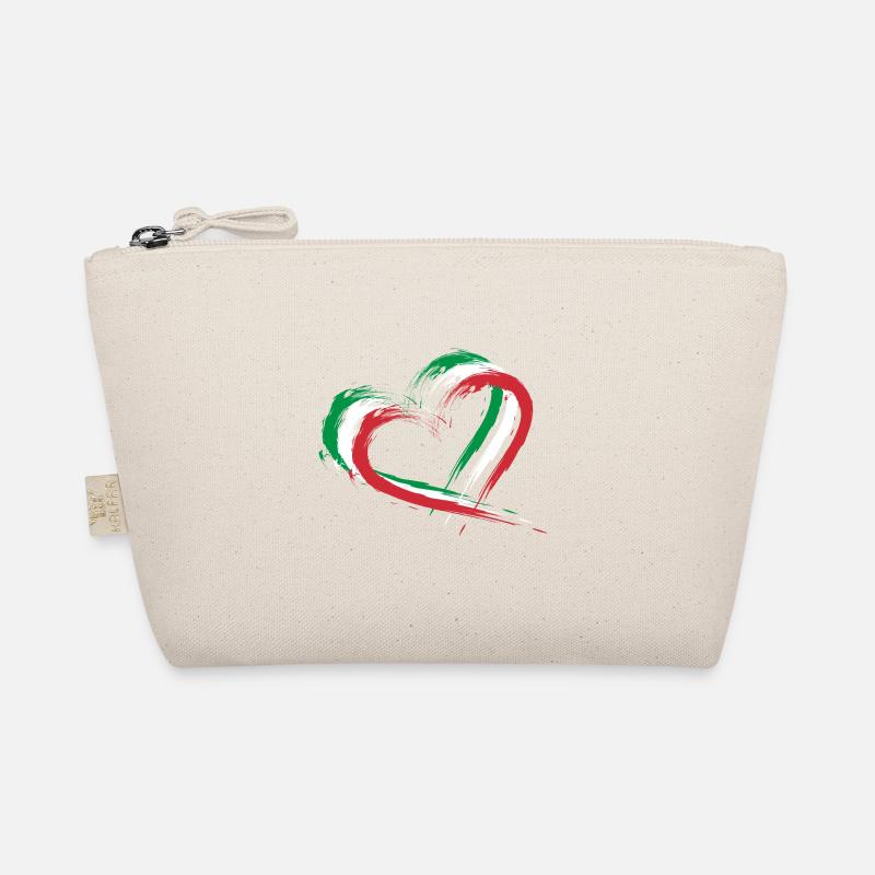 Drapeau Buste Coeur Drapeau Italie Couleurs Vacances - Trousse biologique - nature