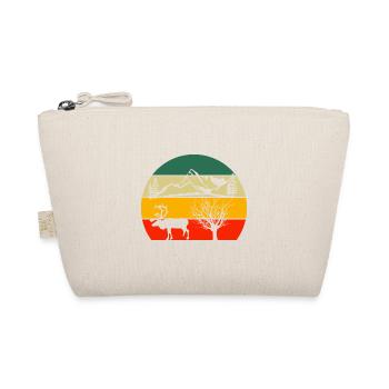 Retro Deer Mountains Hiking Tree Nature - Organic Pouch - nature - Front