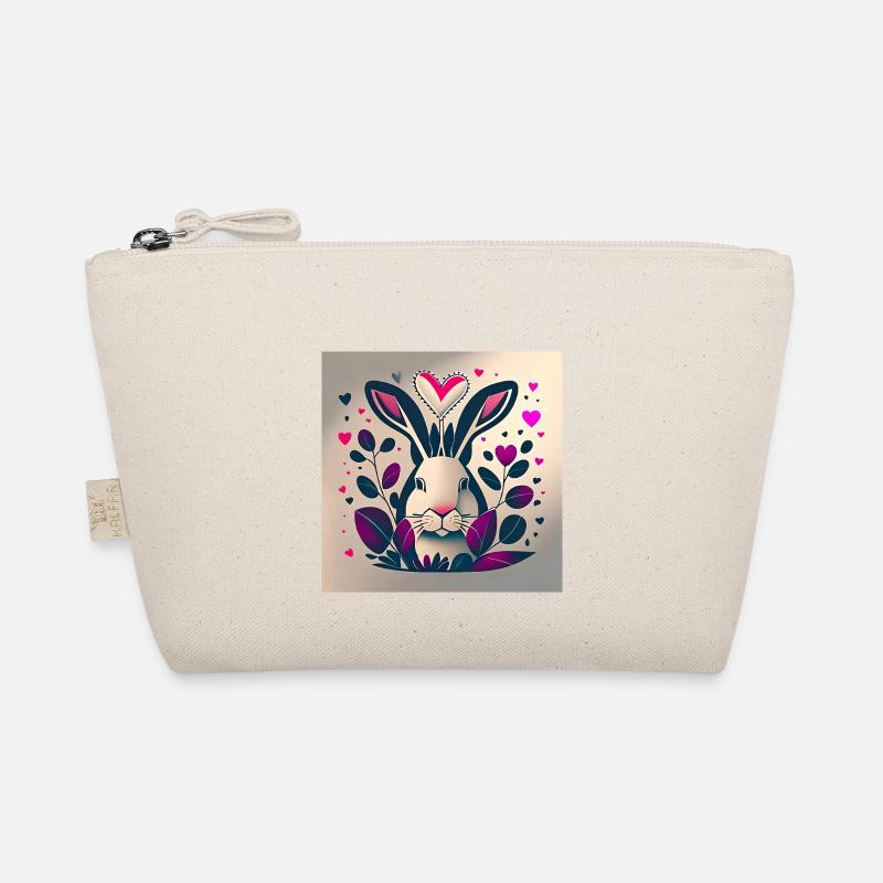 Easter bunny pink abstract Organic Pouch