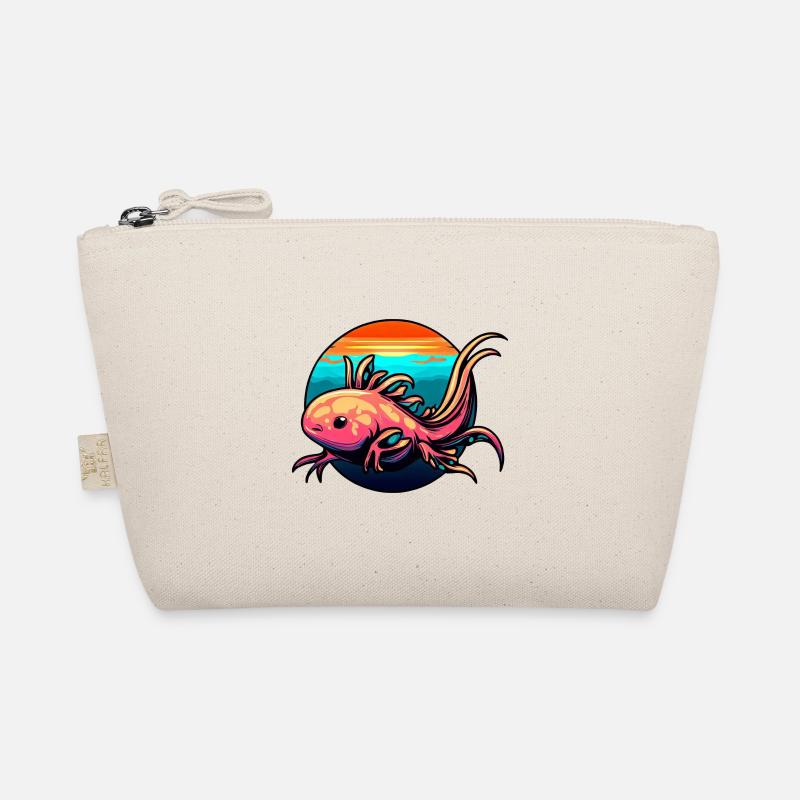 Mignon Axolotl Design Coucher de soleil Coucher de soleil Trousse biologique