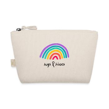 Liebesgrafik hugs and kisses Regenbogen - Bio-Täschchen - Natur - Vorne