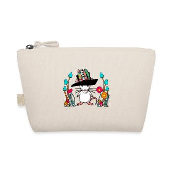 Herbst Maus Hippie Vintage Retro Nager Ratte - Bio-Täschchen - Natur - Vorne