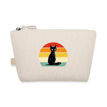 Cat Retro Sunset Cat Mom Cat Dad - Organic Pouch - nature - Front