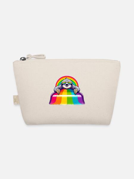 LGBTQ Pride Faultier Regenbogen Spielplatz - Bio-Täschchen - Natur - Vorne