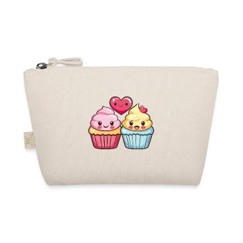 Muffin Couple Love Heart Comic - Organic Pouch - nature - Front