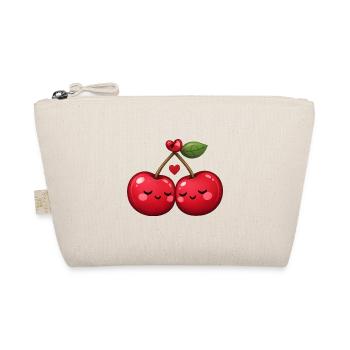 Cuddly cherry duo with heart, Lovetime, - Organic Pouch - nature - Front
