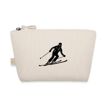 Ski Fahren Skiing Mann Silhouette - Bio-Täschchen - Natur - Vorne