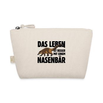 Das Leben ist besser mit einem Nasenbär - Bio-Täschchen - Natur - Vorne