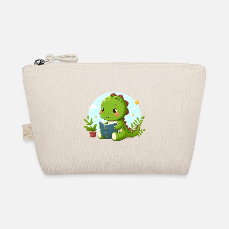 Dino reads book Organic Pouch