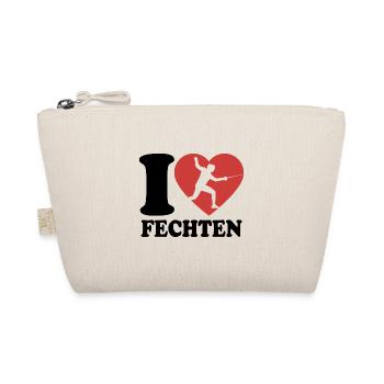 I Love Fechten - Herz - Sport - Bio-Täschchen - Natur - Vorne