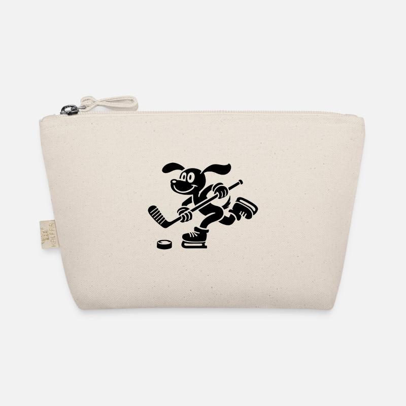Dackel Eishockey Silhouette Minimalistisch Bio-Täschchen